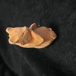 Carved Bear Figurine, Miniature, Vintage 1990s